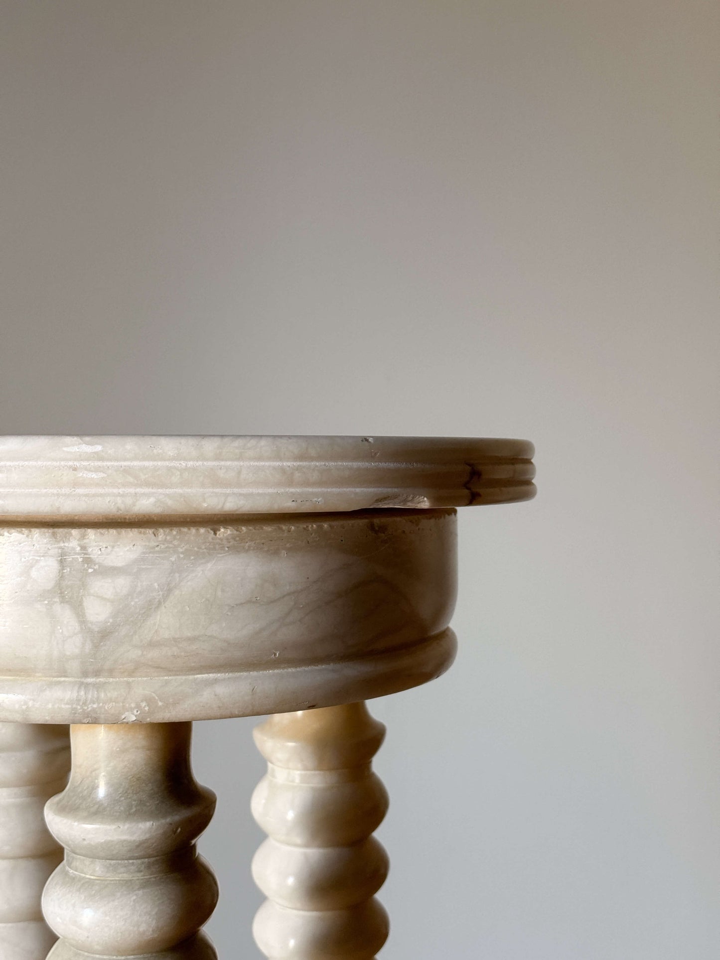 French vintage bobbin marble plinth