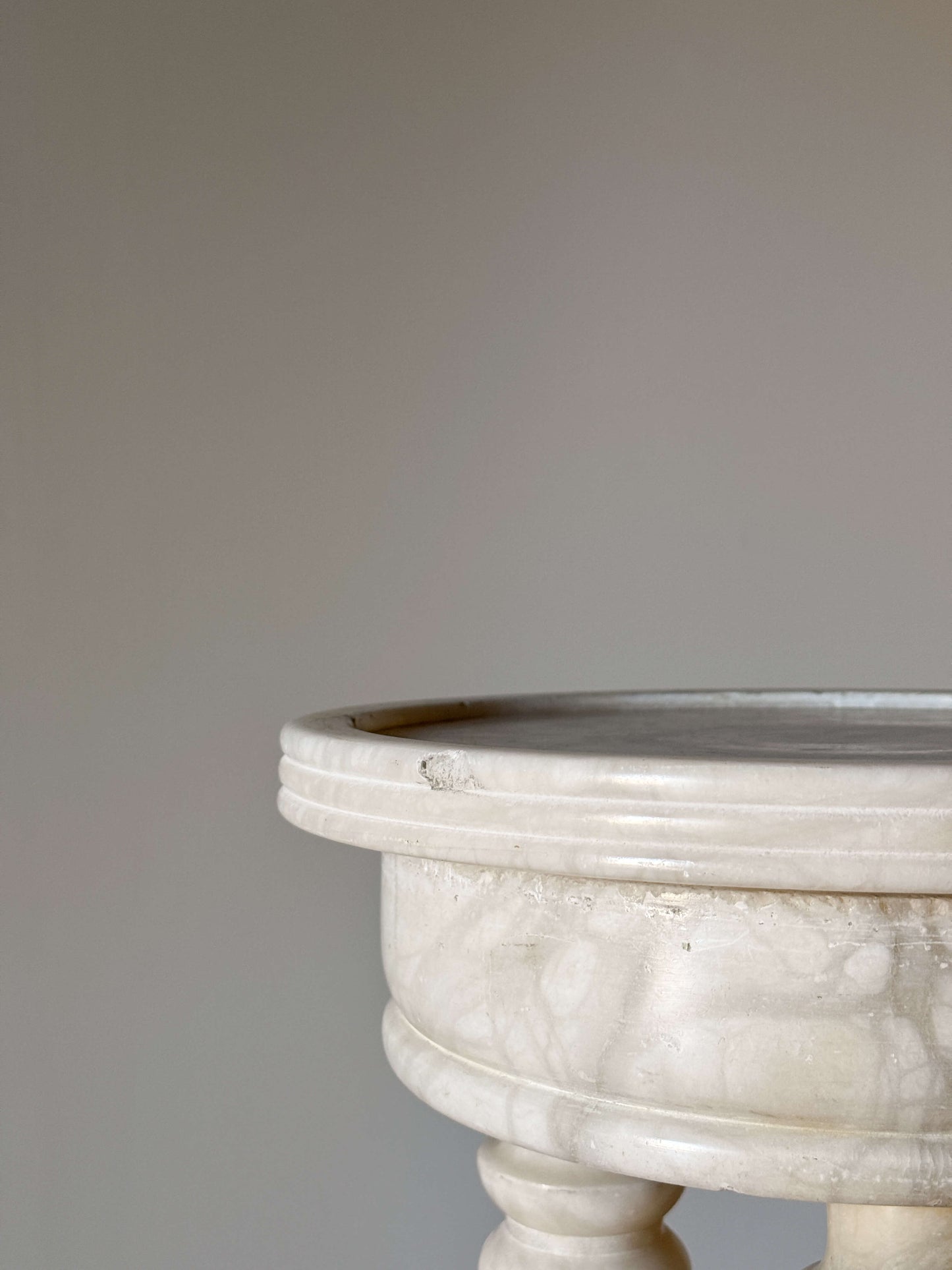 French vintage bobbin marble plinth