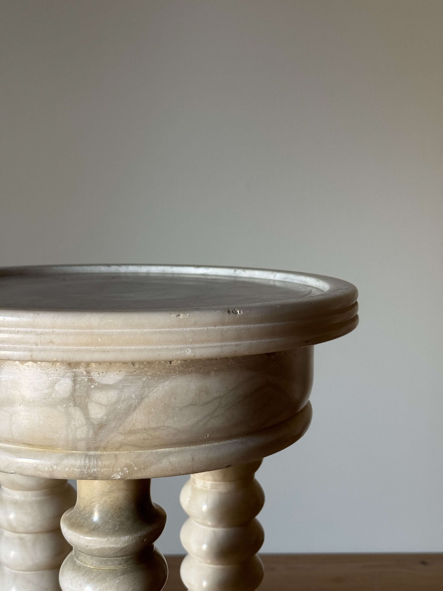 French vintage bobbin marble plinth