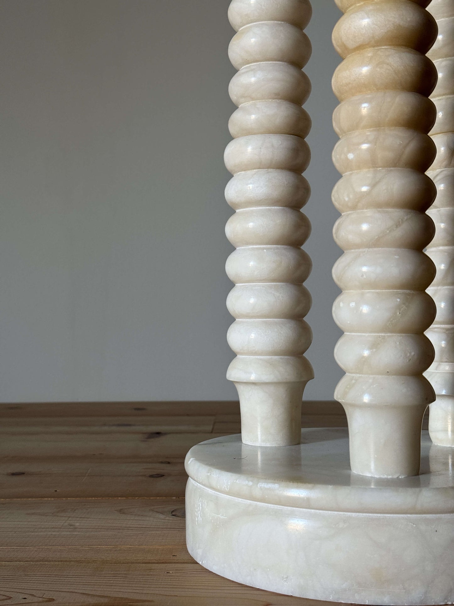 French vintage bobbin marble plinth