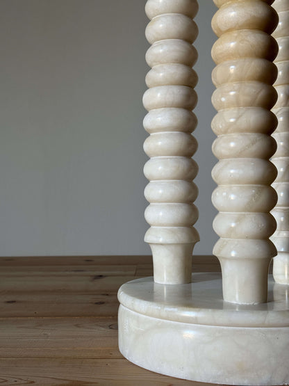 French vintage bobbin marble plinth