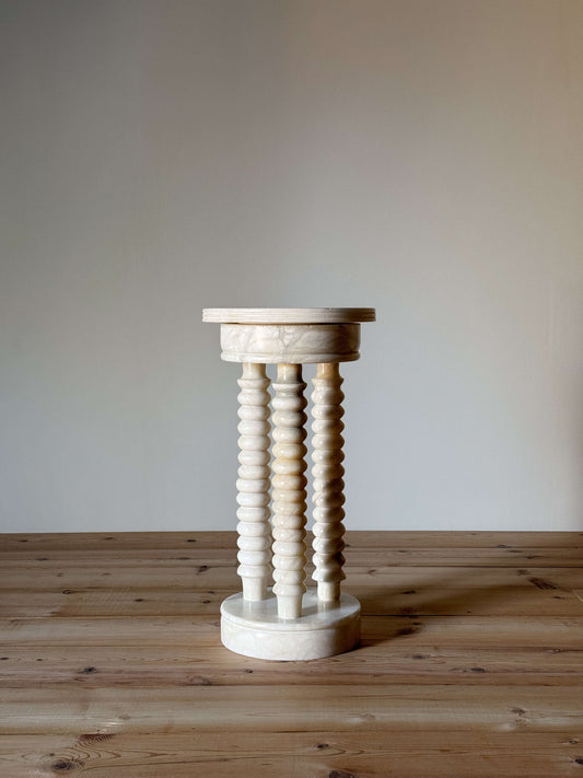 French vintage bobbin marble plinth