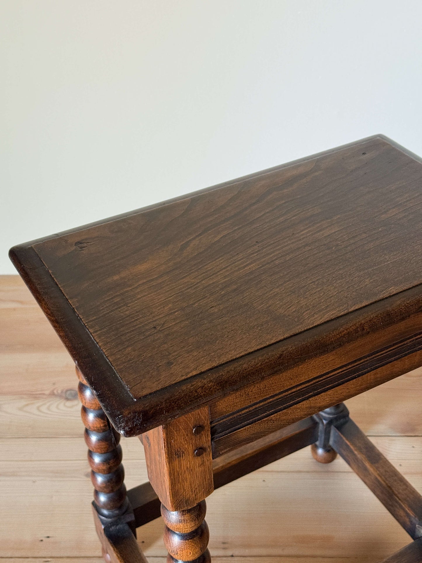 Vintage oak bobbin stool