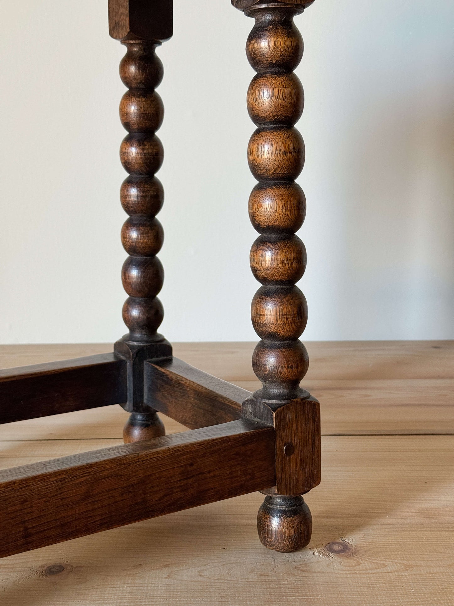 Vintage oak bobbin stool