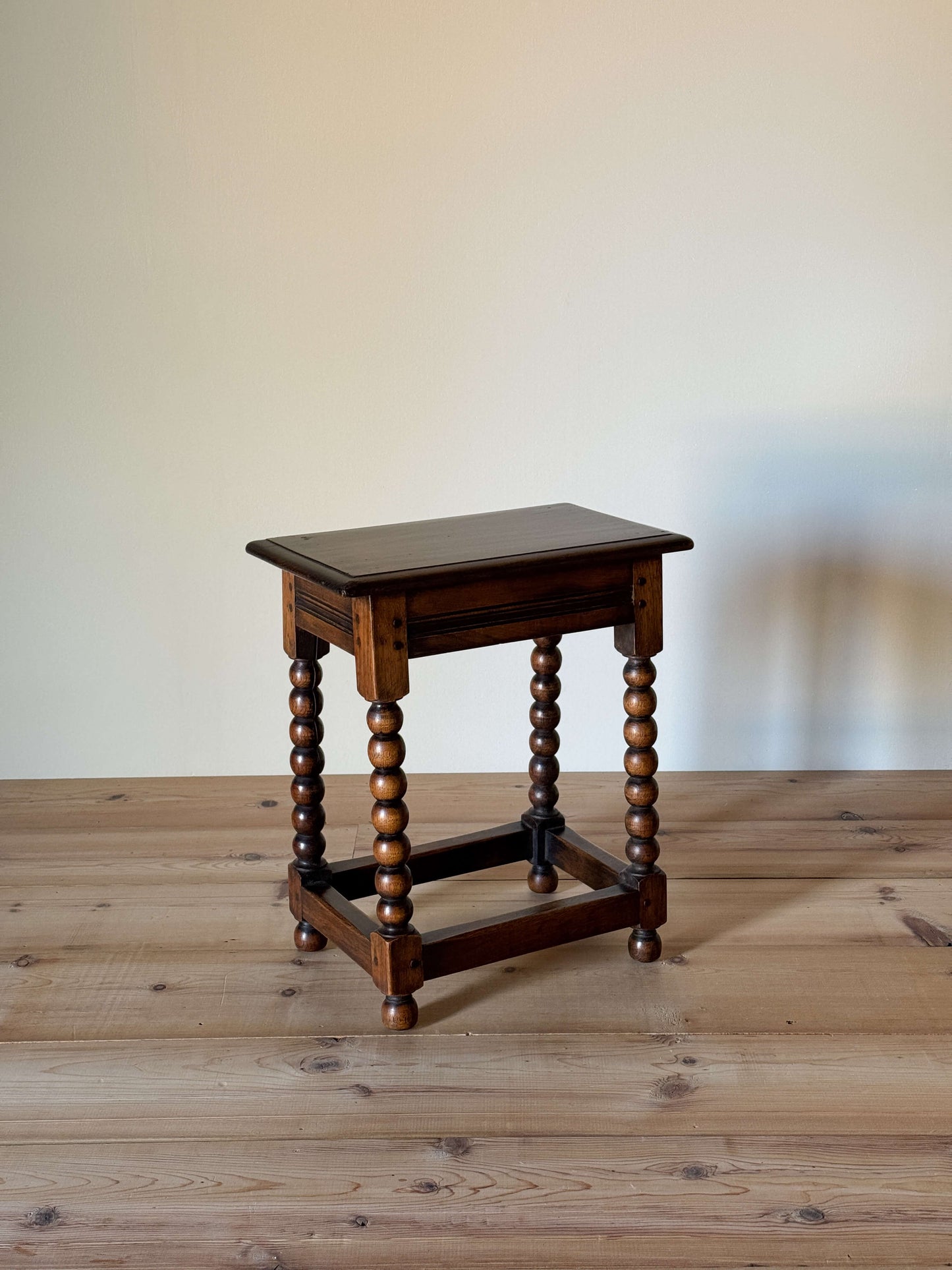 Vintage oak bobbin stool