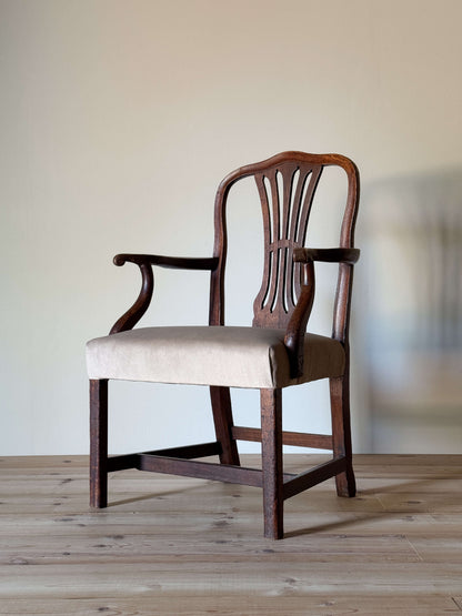 Georgian carver chair with upholstered seat