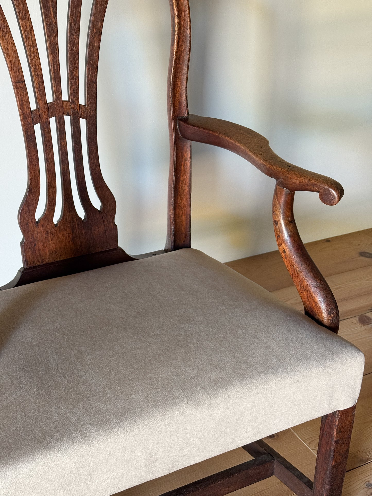 Georgian carver chair with upholstered seat