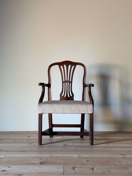 Georgian carver chair with upholstered seat