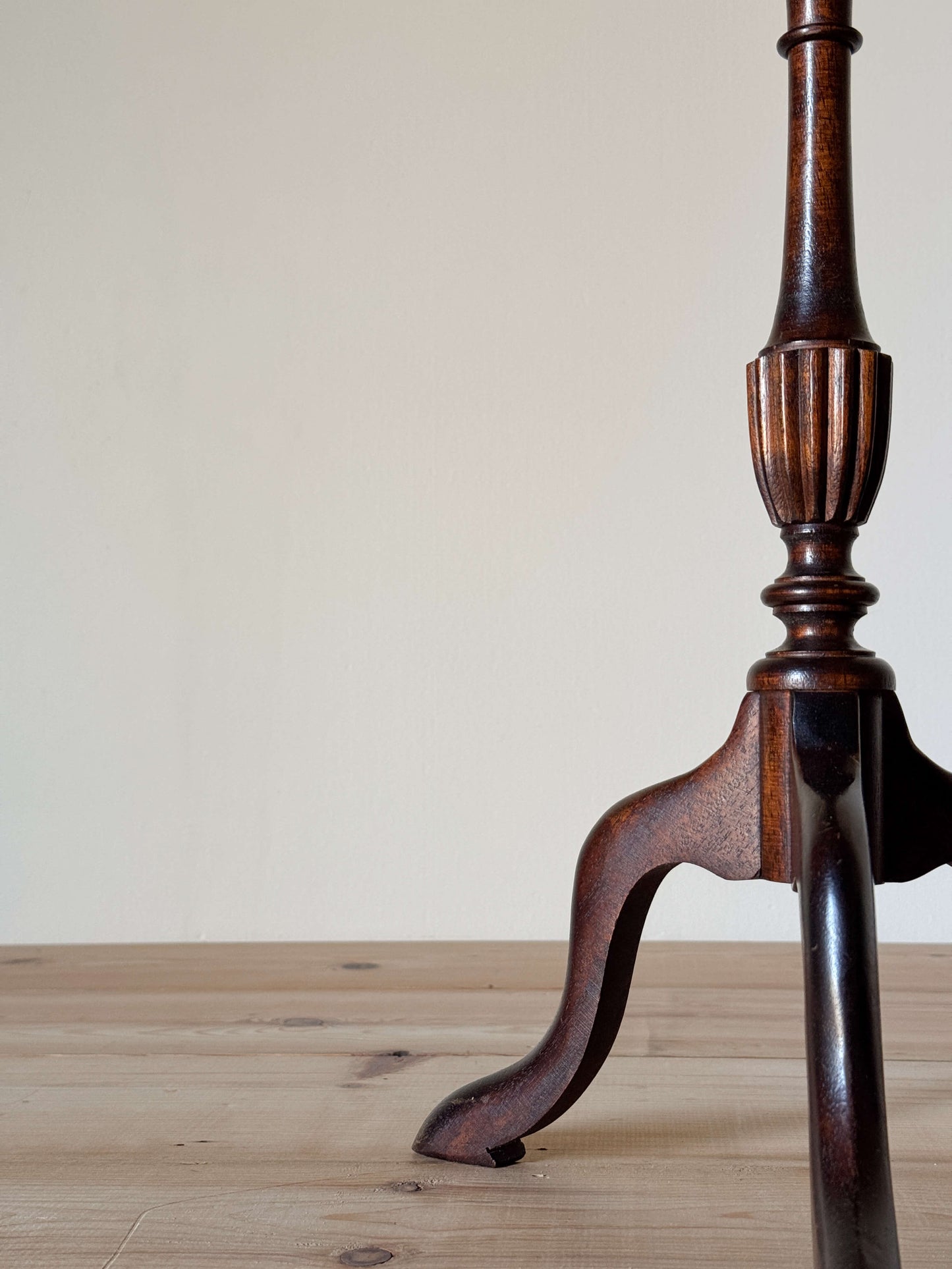 Vintage mahogany wine table on splayed legs