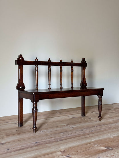 Victorian oak bench settle