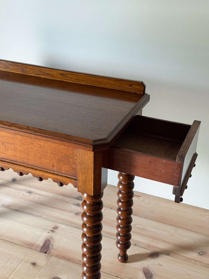 Victorian oak bobbin console table
