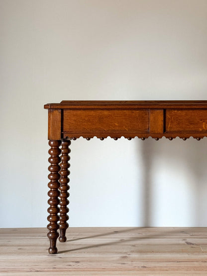 Victorian oak bobbin console table