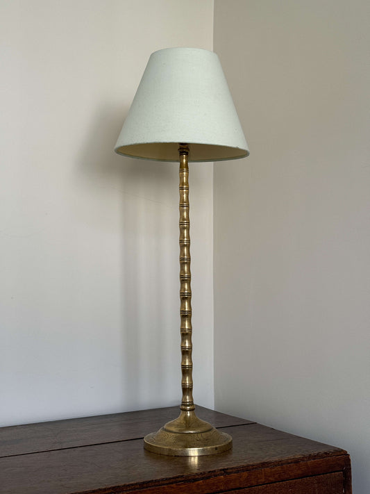 Vintage faux bamboo solid brass table lamp