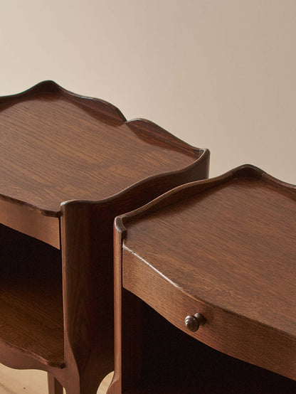 Close-pair of vintage French bedside tables