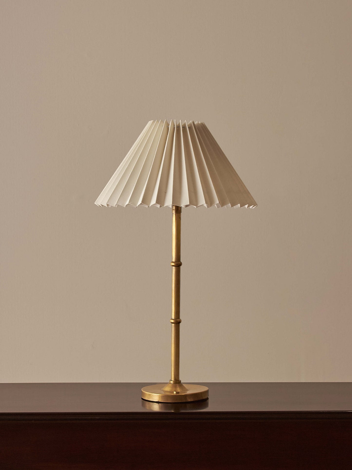 Antique brass faux bamboo lamp
