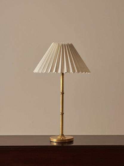 Antique brass faux bamboo lamp