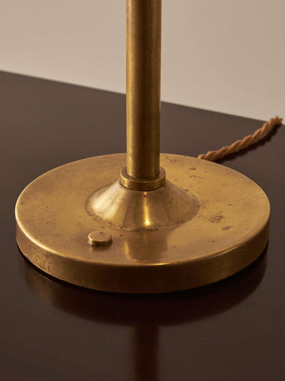 Antique brass faux bamboo lamp