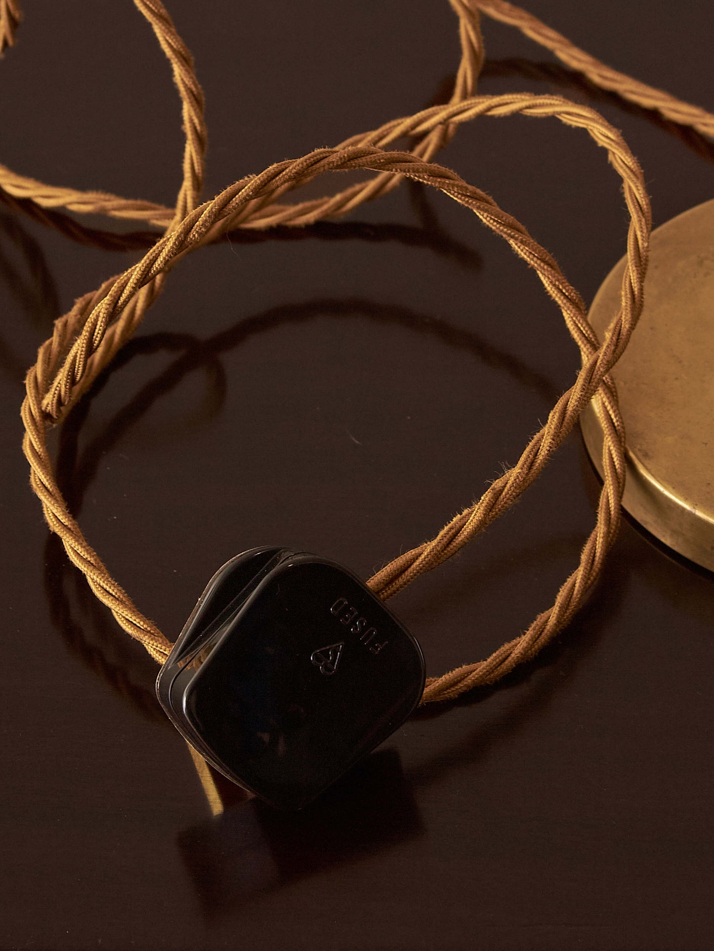 Antique brass faux bamboo lamp