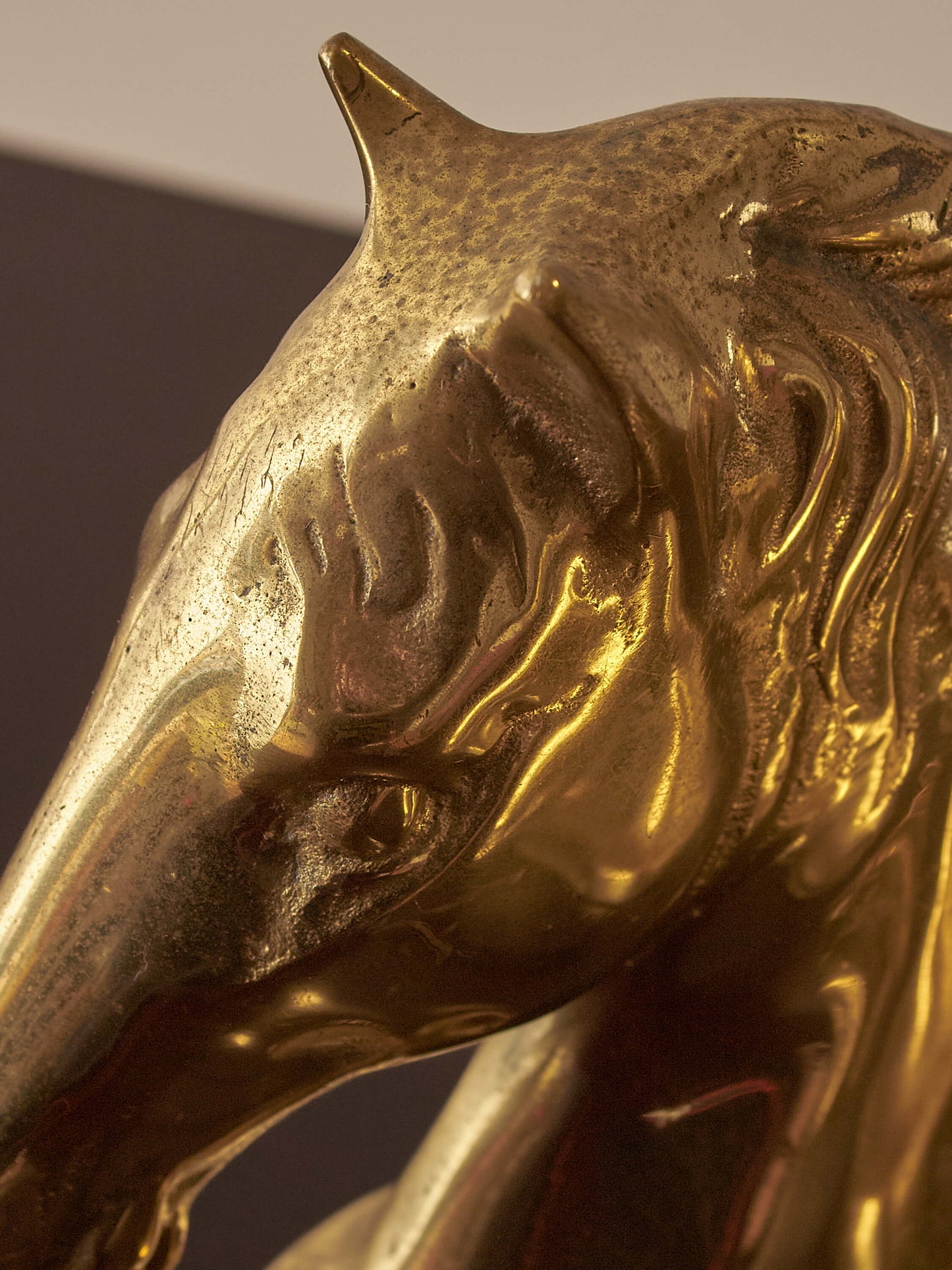 Pair of vintage cast-brass horse bookends