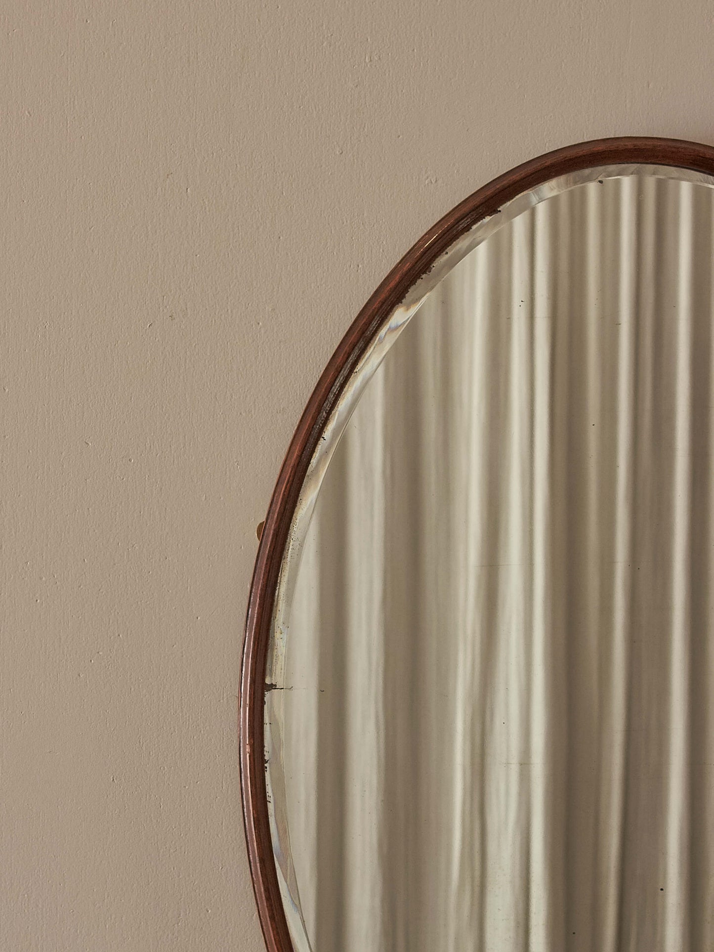 Edwardian oval bevelled mirror