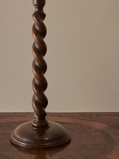 Vintage oak barley twist table lamp