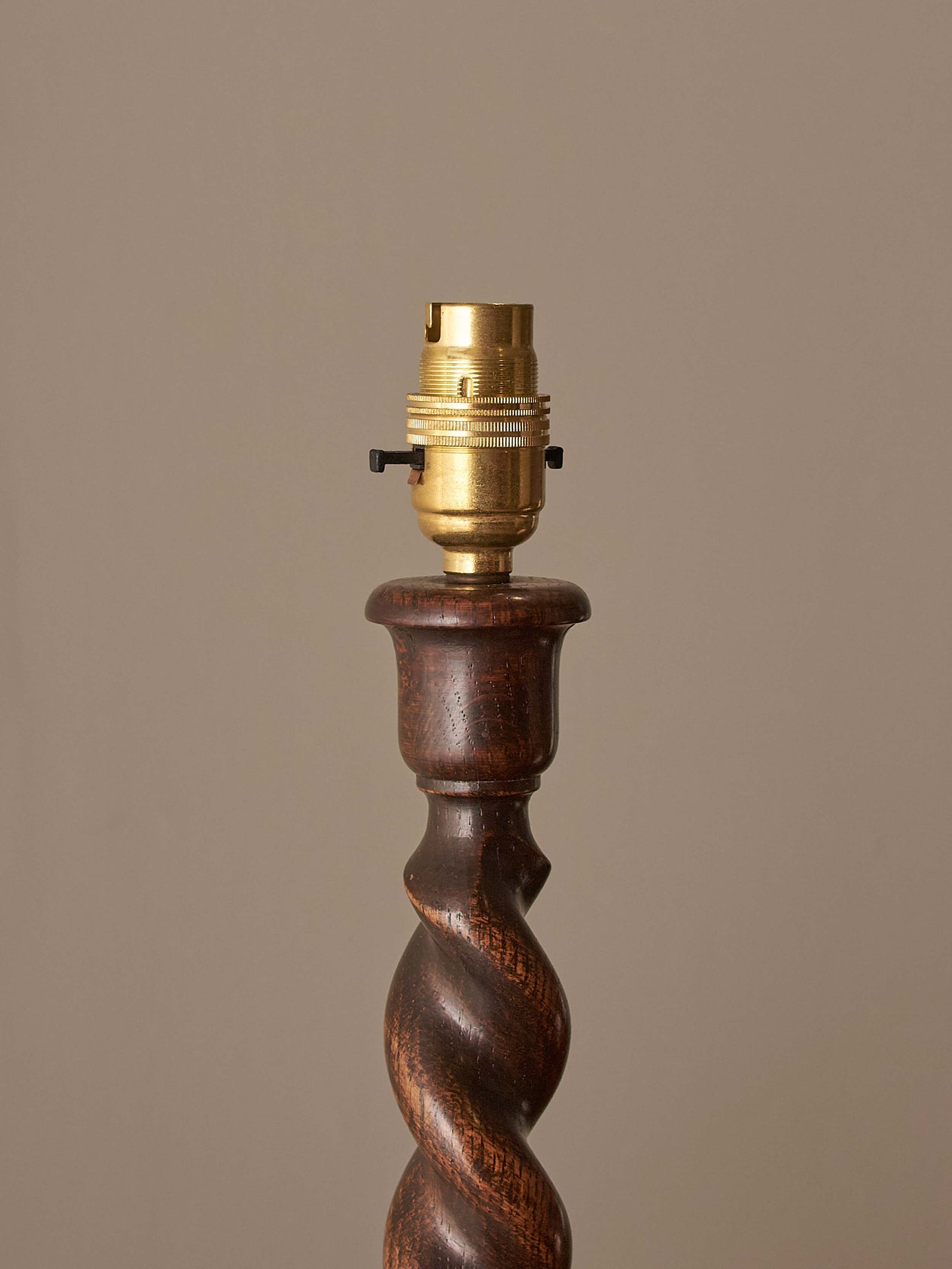 Vintage oak barley twist table lamp