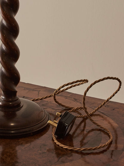 Vintage oak barley twist table lamp