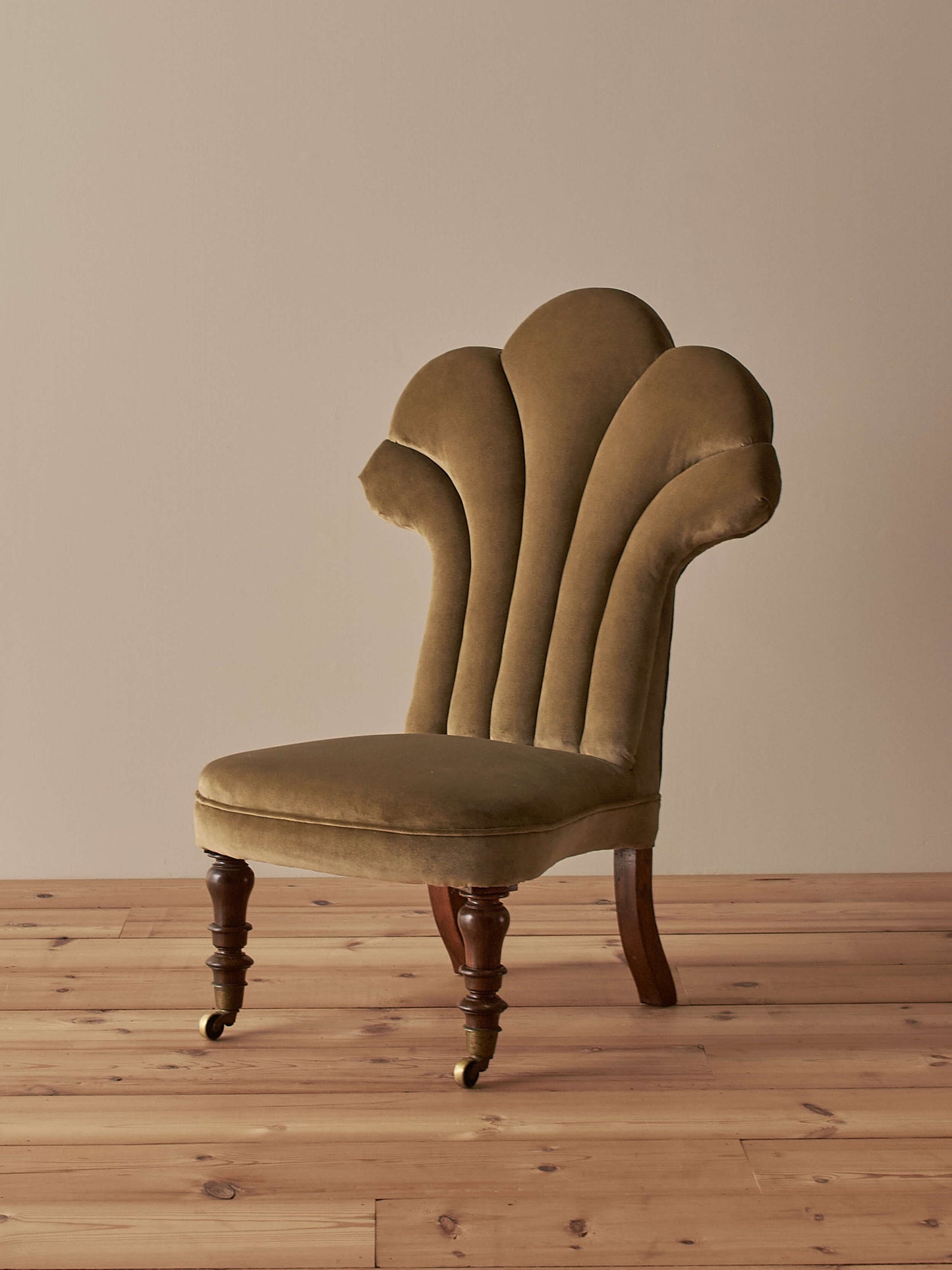 Antique Victorian iron-back clam armchair