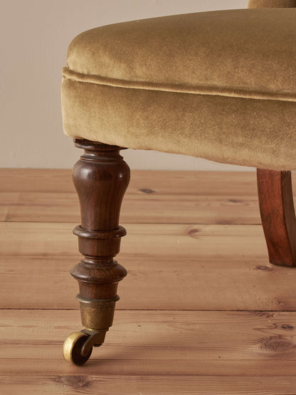 Antique Victorian iron-back clam armchair