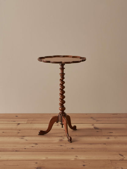 Antique Victorian rosewood table with barley twist stem