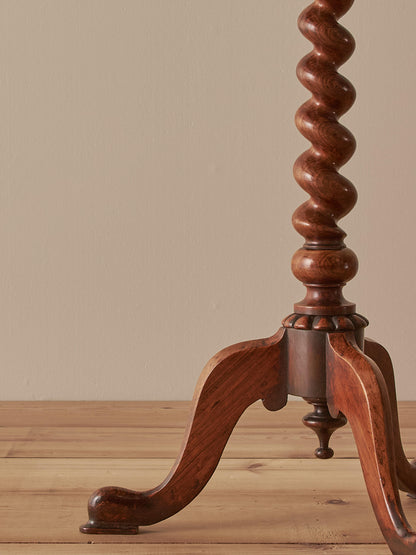 Antique Victorian rosewood table with barley twist stem