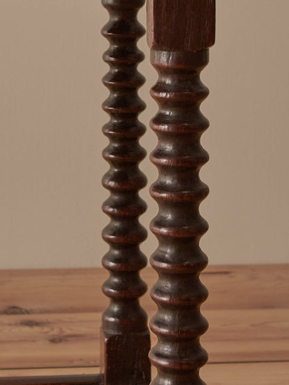 Antique oak bobbin side table