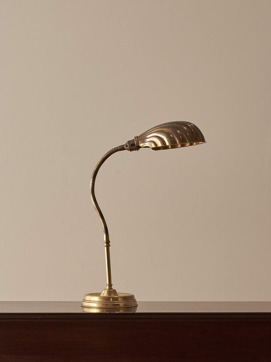 Art Deco brass clam table lamp