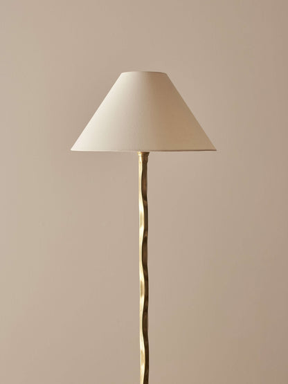 Mid-century twisted brass floor lamp