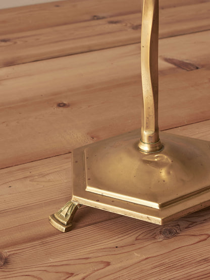 Mid-century twisted brass floor lamp