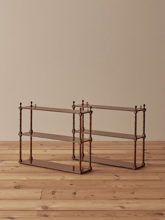 Pair of Victorian faux bamboo wall-shelves