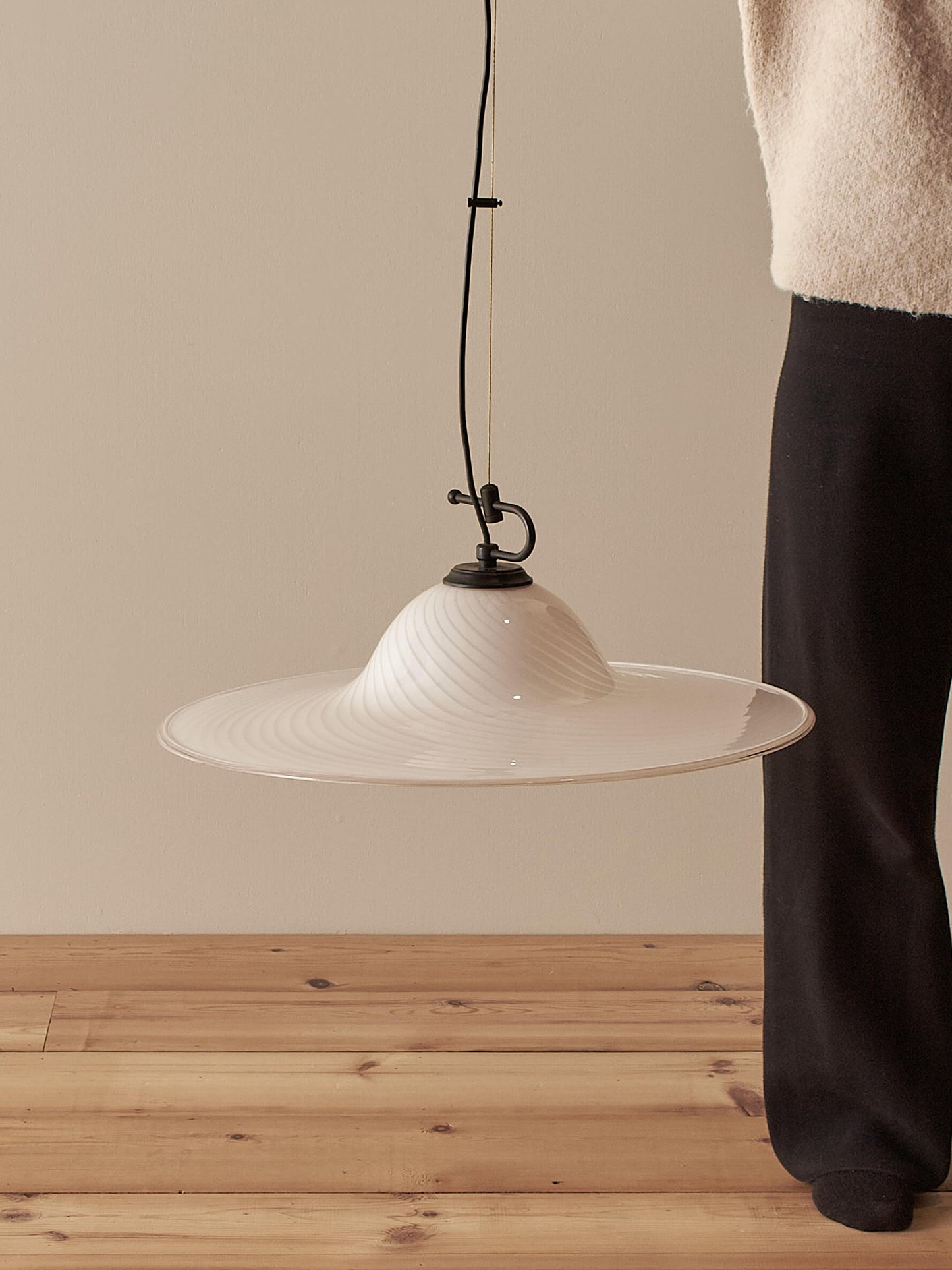 Mid-century Italian Murano swirl pendant