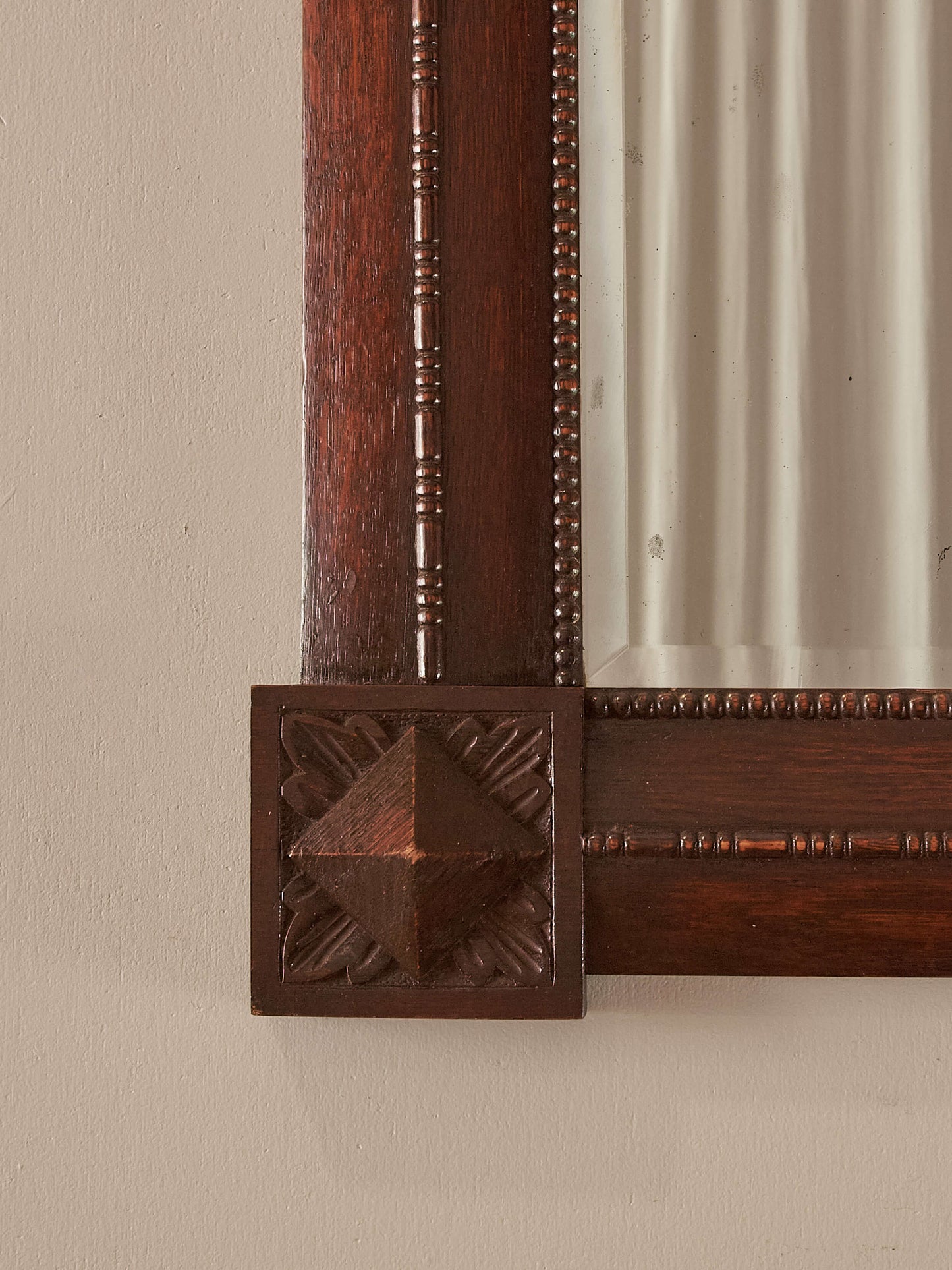 Arts and Crafts rectangular oak mirror