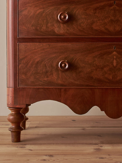 Antique Victorian mahogany bow-fronted chest of drawers