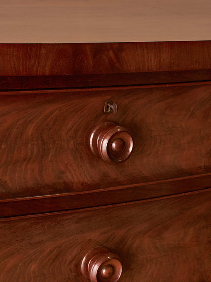 Antique Victorian mahogany bow-fronted chest of drawers