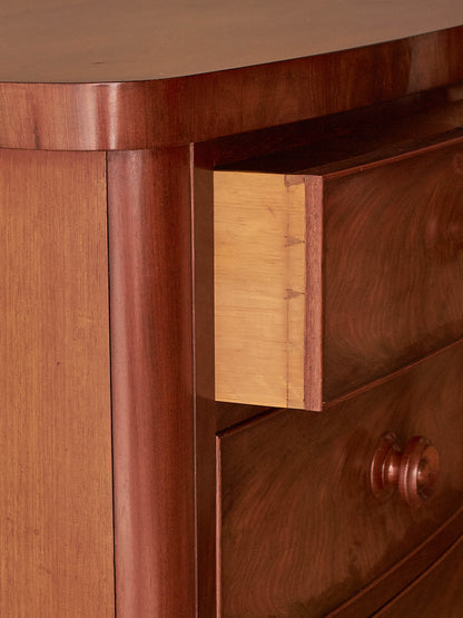 Antique Victorian mahogany bow-fronted chest of drawers