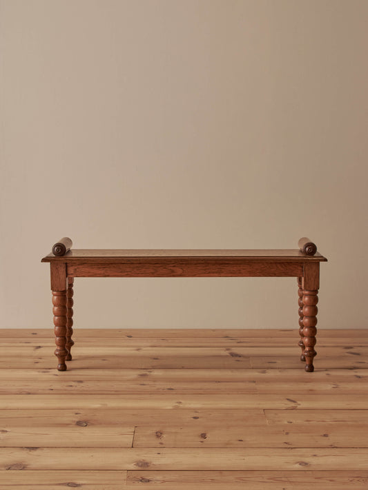 Victorian oak bobbin bench