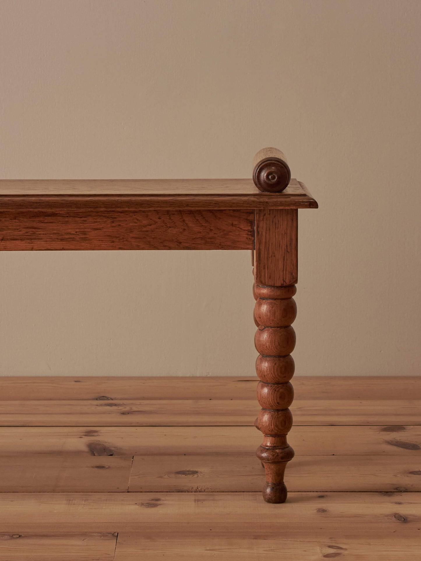 Victorian oak bobbin bench