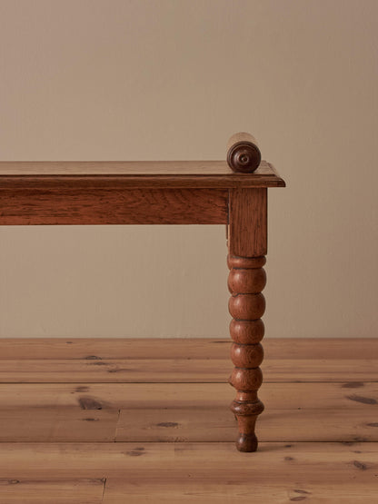 Victorian oak bobbin bench