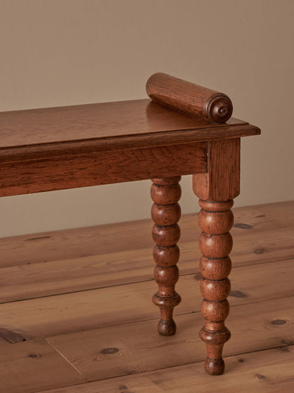Victorian oak bobbin bench