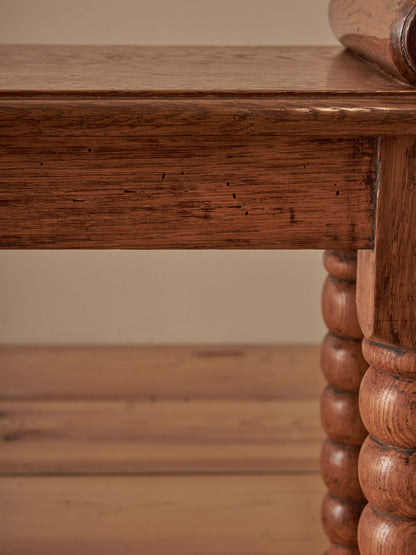 Victorian oak bobbin bench