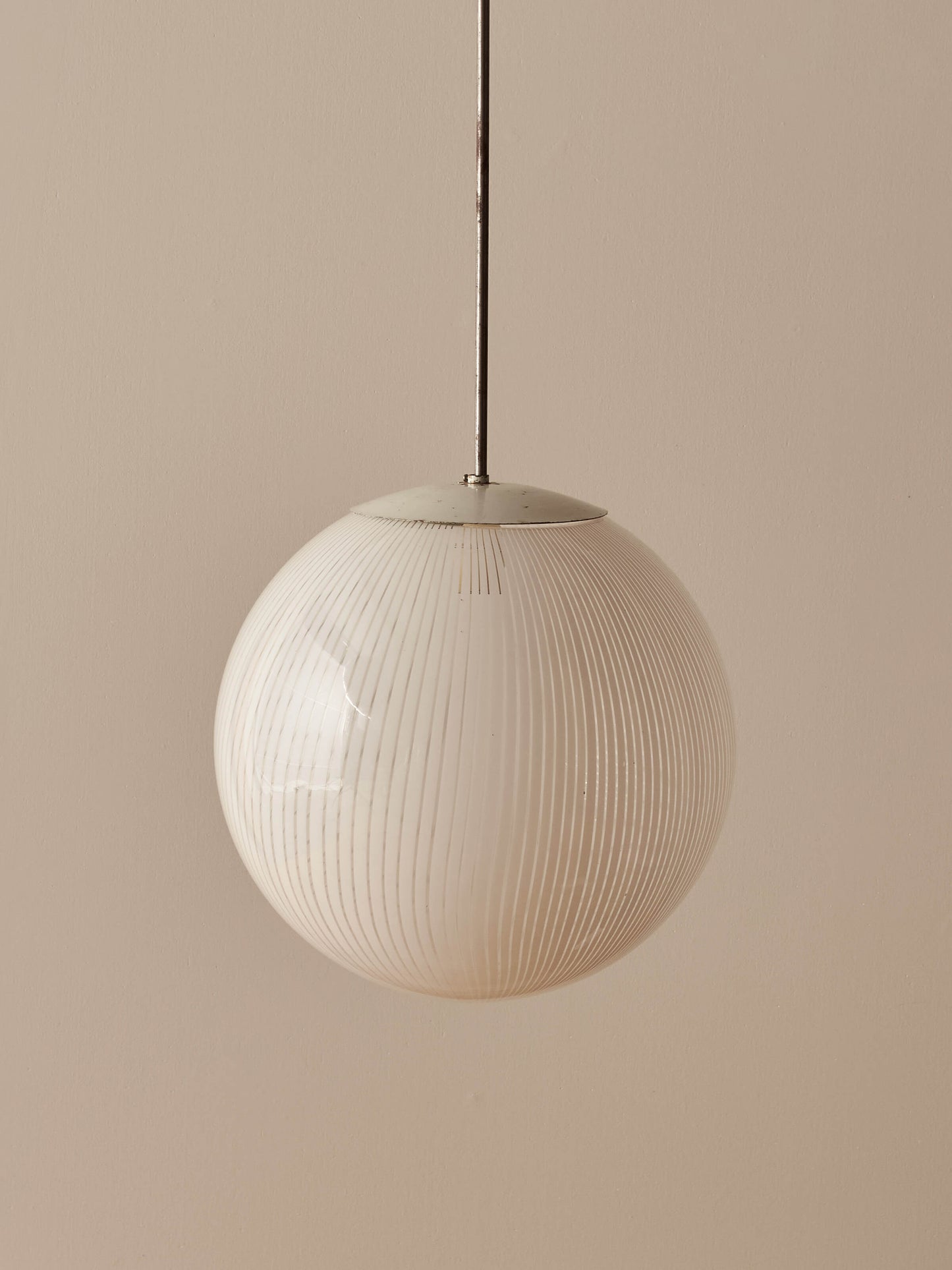 Mid-century Italian striped Murano pendant