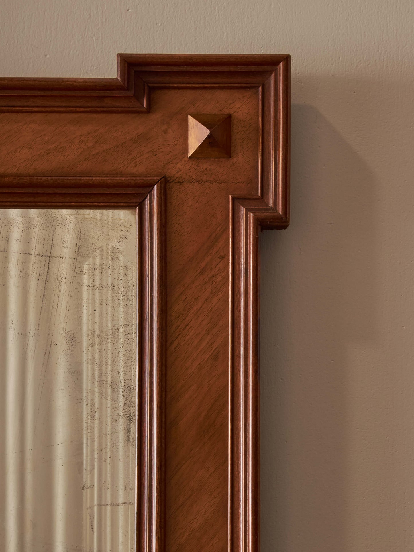 Antique rectangular walnut mirror