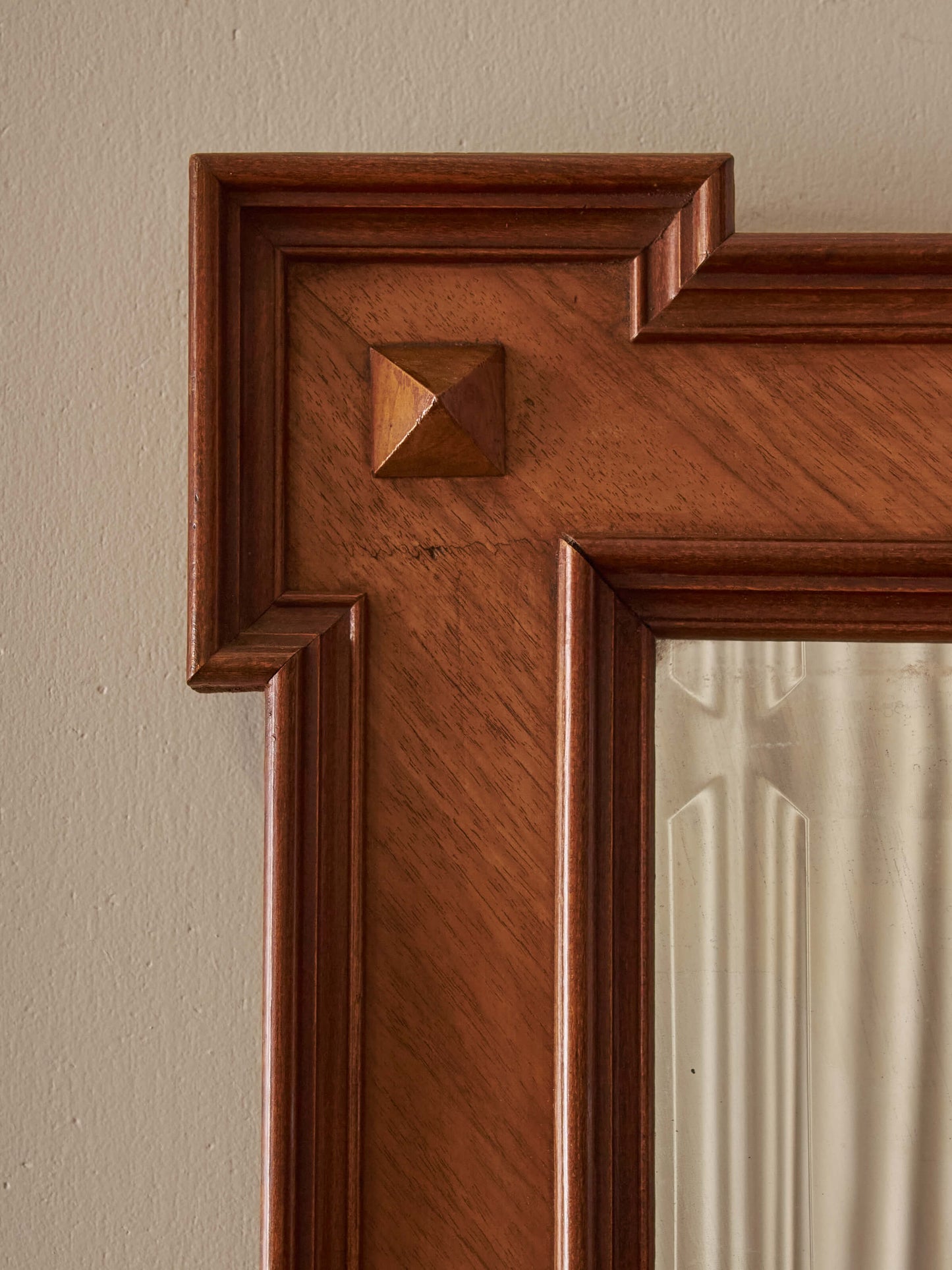 Antique rectangular walnut mirror