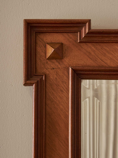Antique rectangular walnut mirror